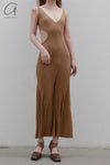OUDE WAAG hollow fishtail knitted dress OW-23SS-KT15 turmeric